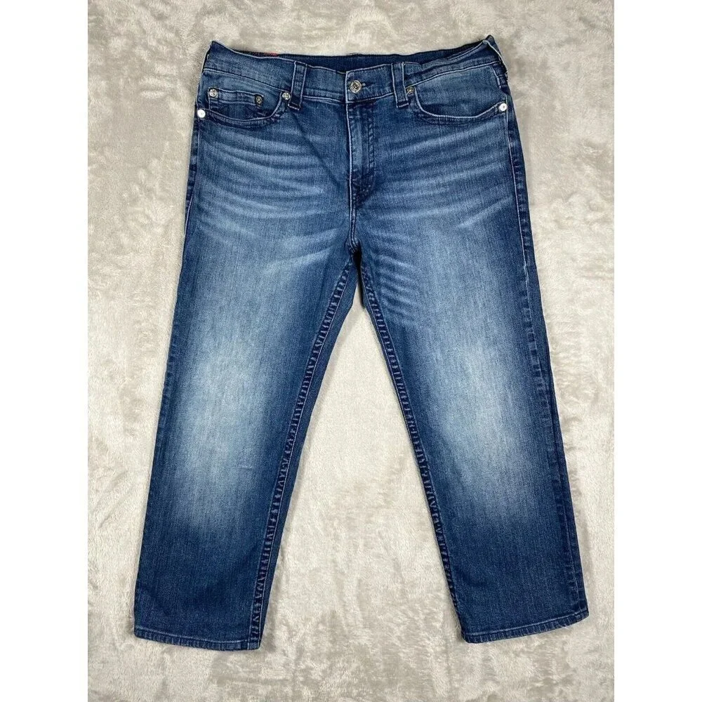 True Religion Devin Loose Straight Jeans Men’s Size 36X26 Medium Wash - Picture 1 of 14